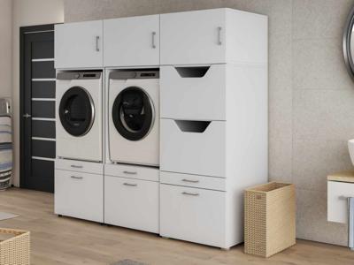 Kast WASHING 2 machines naast elkaar met kast voor wasgoed LARGE