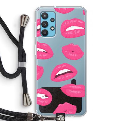 Bite my lip: Samsung Galaxy A32 4G Transparant Hoesje met koord