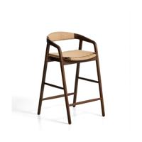 Kave Home Derile barkruk H65 cm eiken Donker