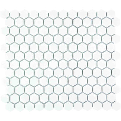 The Mosaic Factory Barcelona Mozaiek Tegel Hexagon - Extra Wit Porselein Geglazuurd 260x300 mm