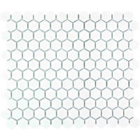 The Mosaic Factory Barcelona Mozaiek Tegel Hexagon - Extra Wit Porselein Geglazuurd 260x300 mm