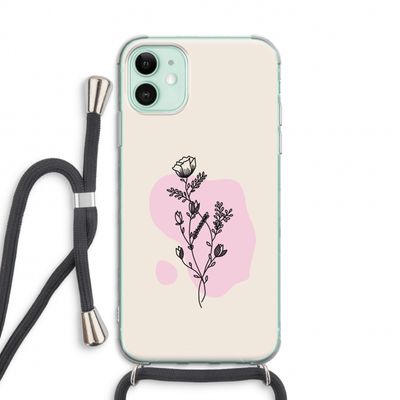 Roses are red: iPhone 11 Transparant Hoesje met koord