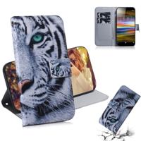 Tijger patroon gekleurde tekening horizontale Flip lederen case voor Sony Xperia L3 met houder & kaartsleuven & portemonnee