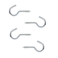 4x Schroefhaken / ophanghaken staal verzinkt met houtdraad L6 x D1.8 cm   -