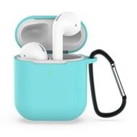 AirPods siliconen hoesje voor AirPods 1/2 - Mint groen + handige clip