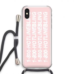 Hotline bling pink: iPhone XS Transparant Hoesje met koord