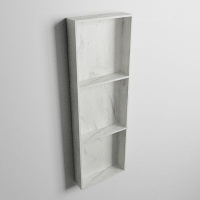 MONDIAZ EASY Nis 89,5x29,5cm in solid surface kleur Opalo. 3 vakken geschikt voor in- of opbouw