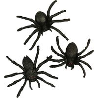 Creativ nep spinnen/spinnetjes 4 cm - zwart - 10x stuks - Horror/griezel thema decoratie beestjes   -