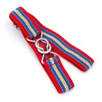 Candy-gekleurde 8-karakter clasp elastische gevlochten riem voor kinderen (rood blauw streep)