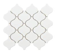 Mozaïek tegels Vlam Wit Glans 28x24,6 - Arabesk Wand en vloer Geglazuurde porseleinen steengoed
