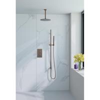 Fortifura Calvi Glijstang met geïntegreerde wandaansluitbocht - 90cm - Geborsteld koper PVD (Koper) SW1111533