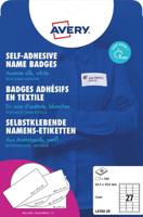 AVERY Zelfklevende badge ft 63,5 x 29,6 mm, doos van 540 stuks, wit