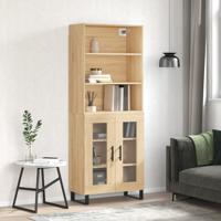 Hoge kast 69,5x34x180 cm bewerkt hout sonoma eikenkleurig