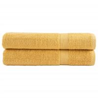 VidaXL Saunadoeken solund 2 st 600 g/m² 80x200 cm goudkleurig