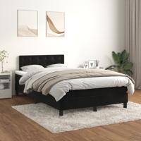 Boxspring met matras fluweel zwart 120x200 cm