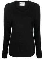 MARANT ÉTOILE sweat en lin à col arrondi - Noir