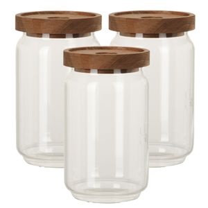 Set van 3x stuks glazen luxe keuken voorraadpot/voorraadbus 700 ml