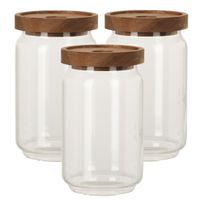 Set van 3x stuks glazen luxe keuken voorraadpot/voorraadbus 700 ml