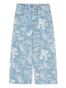 Kenzo Kids jean à logo brodé - Bleu