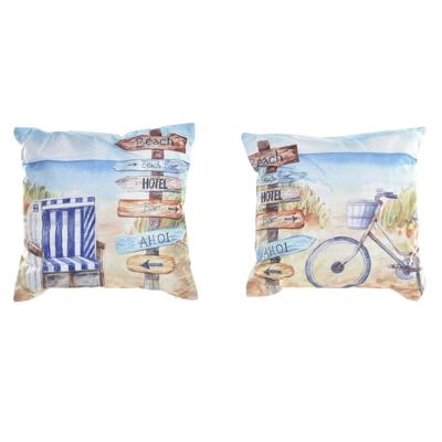 Kussen DKD Home Decor Strand Polyester Aluminium Multicolour Mediterrane (45 x 10 x 45 cm) (2 Stuks)