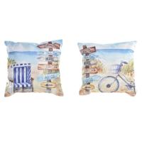 Kussen DKD Home Decor Strand Polyester Aluminium Multicolour Mediterrane (45 x 10 x 45 cm) (2 Stuks)