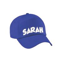 Cadeau pet/cap voor dames - Sarah - blauw - vijftig/50 jaar - verjaardag - thumbnail