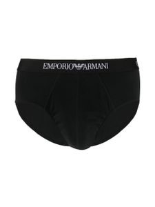 Emporio Armani slip à bande logo - Noir