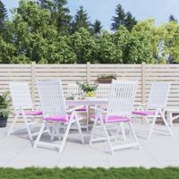 VidaXL Tuinstoelkussens 6 st 50x50x4 cm stof roze