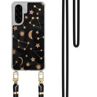 Samsung Galaxy A26 hoesje met zwart koord - Counting the stars Samsung Galaxy A26 hoesje met zwart koord - Counting the stars