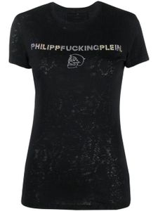 Philipp Plein t-shirt à ornements strassés - Noir