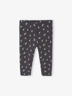 Bedrukte babylegging in ribgebreide stof antraciet