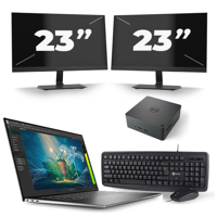 Dell Precision 5570 - Intel Core i7-12e Generatie - 15 inch - 16GB RAM - 256GB SSD - Windows 11 Home + 2x 23 inch Monitor Dell Precision 5570 - Intel Core i7-12e Generatie - 15 inch - 16GB RAM - 256GB SSD - Windows 11 Home + 2x 23 inch Monitor
