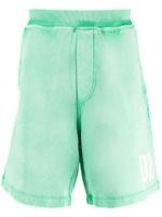 DSQUARED2 short de sport en coton à logo imprimé - Vert - thumbnail