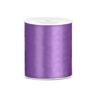 1x Hobby/decoratie paars satijnen sierlint 10 cm/100 mm x 25 meter