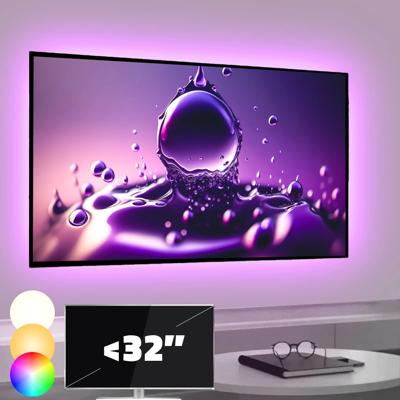 Tv backlight set met 4 RGBWW ledstrips voor tv's