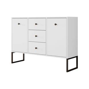 Meubella Dressoir Lyndall - Wit - 115 cm - Met deuren