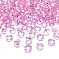 300x Hobby/decoratie lichtroze diamantjes/steentjes 12 mm/1,2 cm - thumbnail