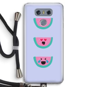 Smiley watermeloen: LG G6 Transparant Hoesje met koord