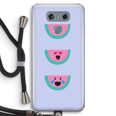 Smiley watermeloen: LG G6 Transparant Hoesje met koord