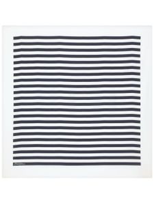 Dolce & Gabbana logo-print striped silk scarf - Blanc