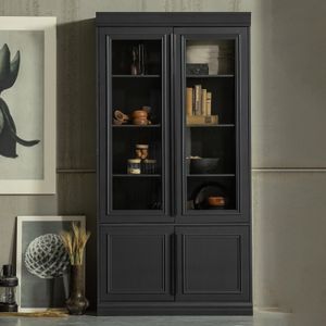 BePureHome Vitrinekast 'Organize' Grenen, kleur Matzwart