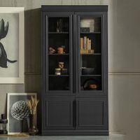BePureHome Vitrinekast 'Organize' Grenen, kleur Matzwart