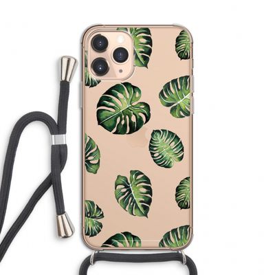 Tropische bladeren: iPhone 11 Pro Transparant Hoesje met koord