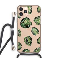 Tropische bladeren: iPhone 11 Pro Transparant Hoesje met koord