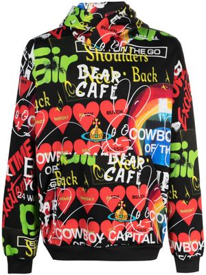 Vivienne Westwood hoodie en jersey à imprimé graphique - Noir