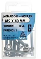 M.schroef moer pk m5x40mm 8st - Deltafix