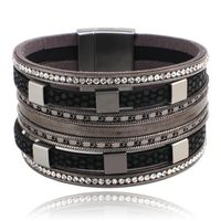 Deja Jewels Meerlaags Armband - Squares Black