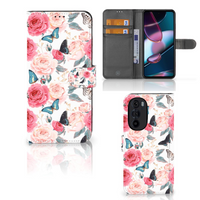 Motorola Edge 30 Pro Hoesje Butterfly Roses - thumbnail
