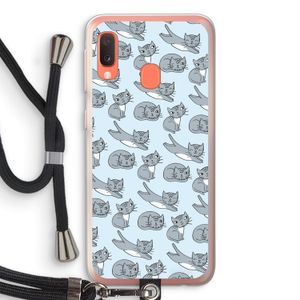 Poezen: Samsung Galaxy A20e Transparant Hoesje met koord
