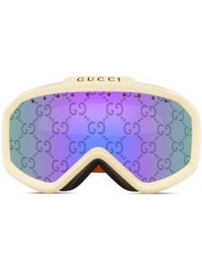 Gucci Eyewear lunettes de ski à motif monogrammé - Noir